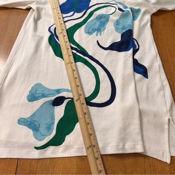 Chico's Sz 1 US 8/10 M Wildflower Intarsia Pullover Tunic Sweater Basic Casual - Picture 6 of 7